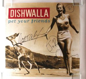 DISHWALLA FULL BAND (X4) SIGNED AUTOGRAPH 24X24 PET YOUR FRIENDS TOUR POSTER COLLECTIBLE MEMORABILIA
