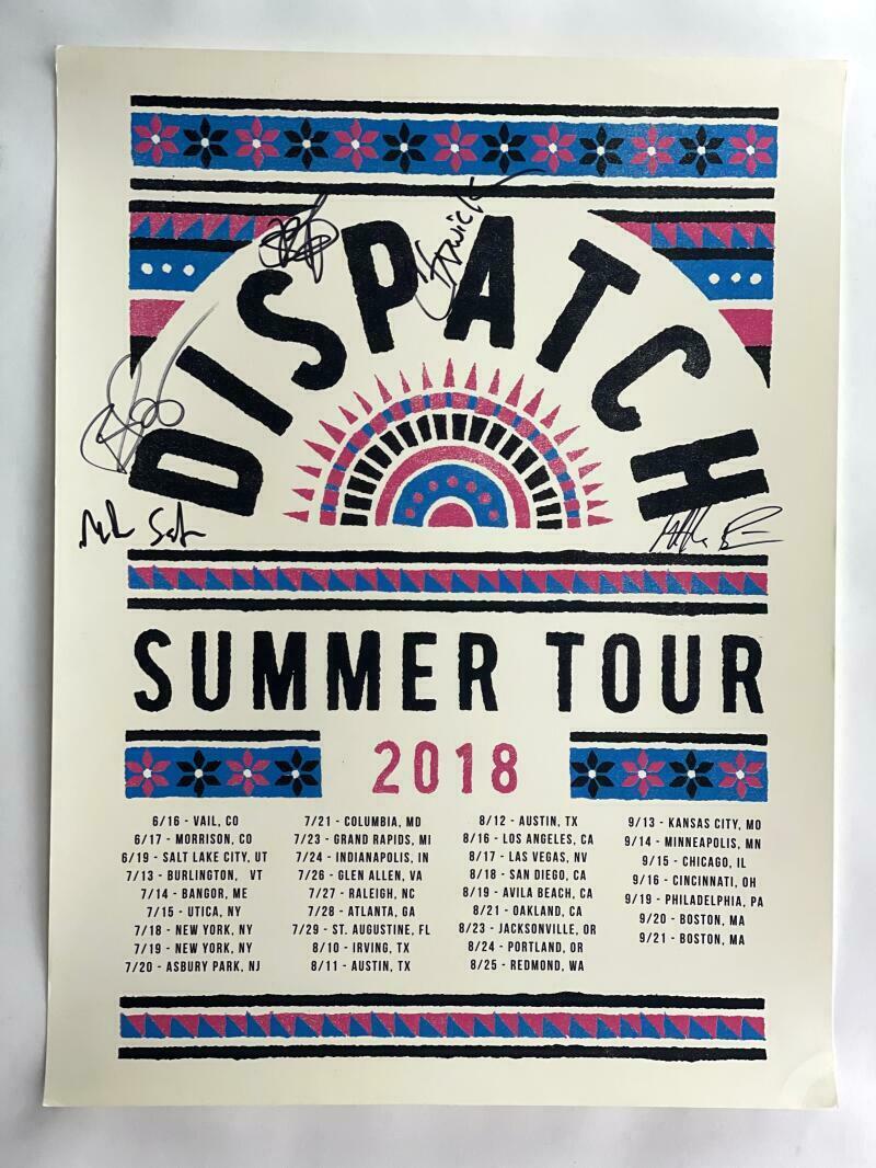 DISPATCH FULL BAND SIGNED AUTOGRAPH 18X24 CONCERT TOUR POSTER SUMMER