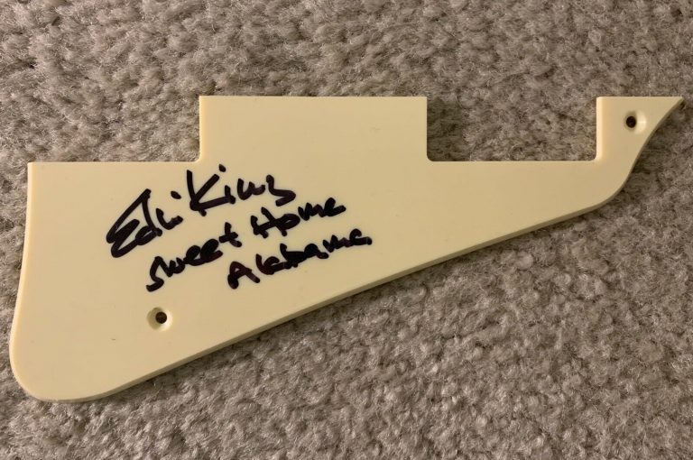 ED KING LYNYRD SKYNYRD SWEET HOME ALABAMA SIGNED GUITAR PICKGUARD PSA GUARANTEED COLLECTIBLE MEMORABILIA