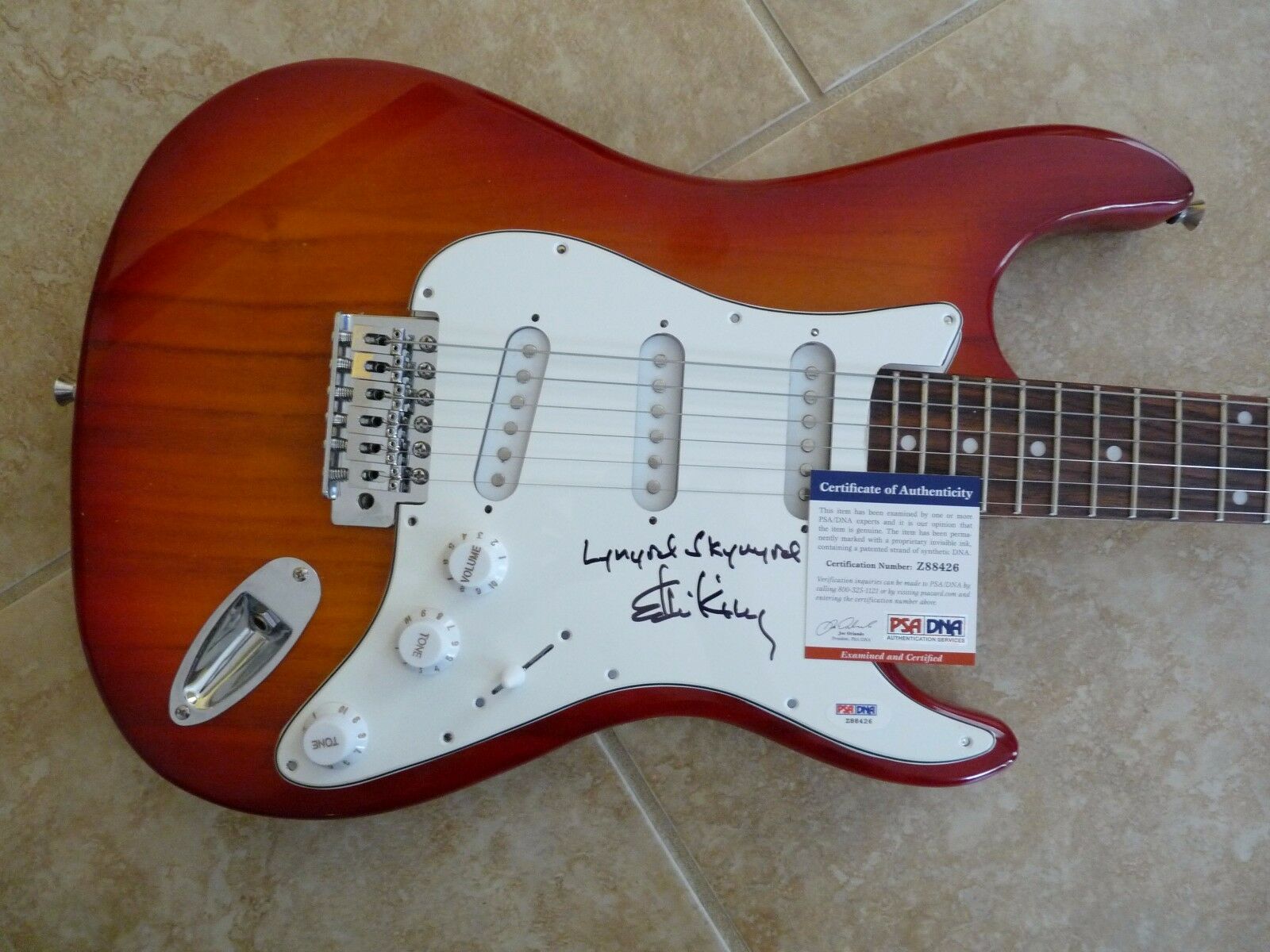 Ed King Signed Autographed Guitar Lynyrd Skynyrd Inscription PSA ...