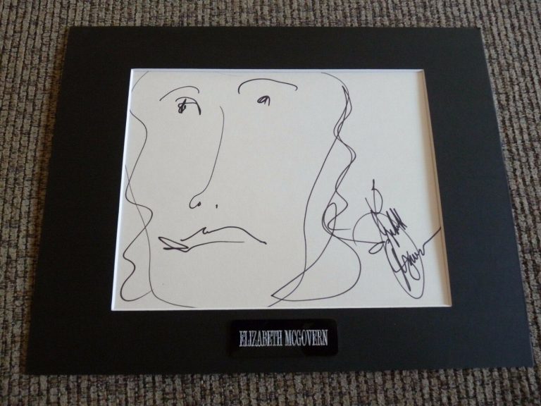 ELIZABETH MCGOVERN DOWNTON ABBEY SIGNED AUTO’D MATTED 11×14 SKETCH PSA CERTIFIED COLLECTIBLE MEMORABILIA