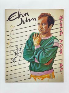 ELTON JOHN SIGNED AUTOGRAPH 1980 WORLD TOUR PROGRAM BOOK – ROCKETMAN! REAL COA COLLECTIBLE MEMORABILIA
