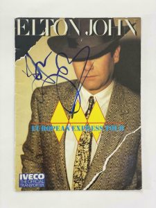 ELTON JOHN SIGNED AUTOGRAPH 1984 EUROPEAN EXPRESS TOUR PROGRAM BOOK – REAL COA COLLECTIBLE MEMORABILIA
