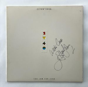 ELTON JOHN SIGNED AUTOGRAPH ALBUM VINYL RECORD – TOO LOW FOR ZERO FULL SIG JSA! COLLECTIBLE MEMORABILIA