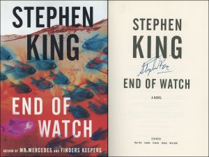 END OF WATCH (HARDCOVER) FIRST EDITION/1ST PRINTING SIGNED BY STEPHEN KING COLLECTIBLE MEMORABILIA