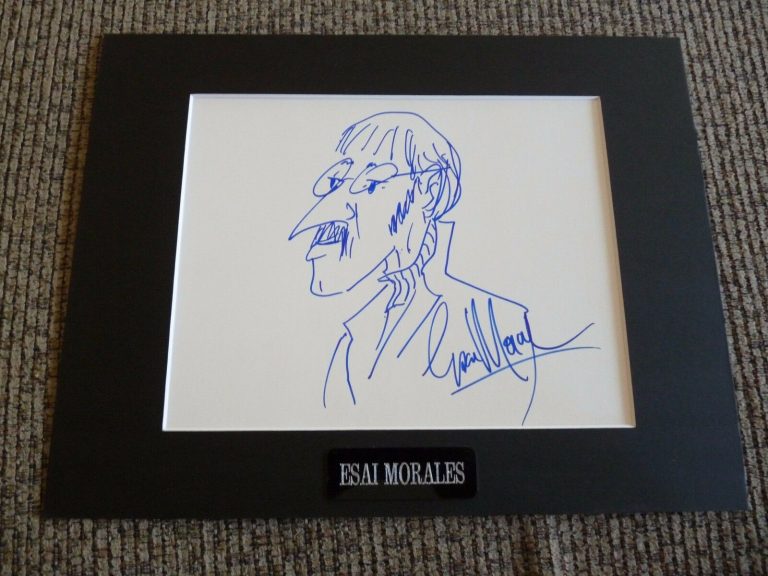 ESAI MORALES OLD MAN NYPD SIGNED AUTOGRAPHED MATTED 11×14 SKETCH PSA CERTIFIED COLLECTIBLE MEMORABILIA