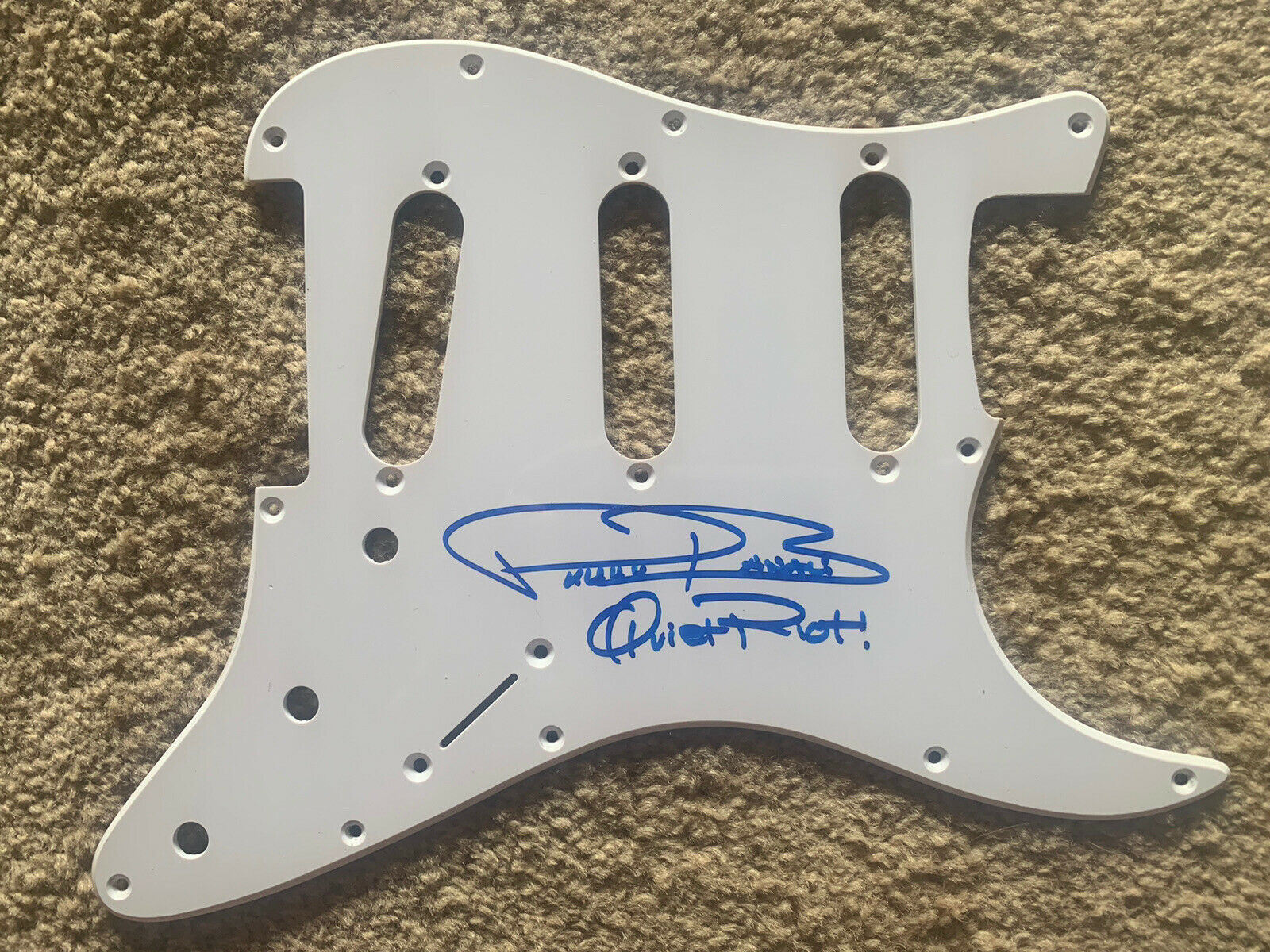 Frankie Banali Quiet Riot Signed GuitaR Pickguard W/PROOF PSA Guaranteed