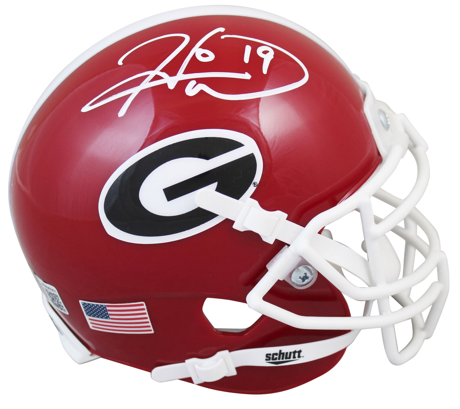 Georgia Hines Ward Authentic Signed Schutt Rep Mini Helmet BAS Witnessed