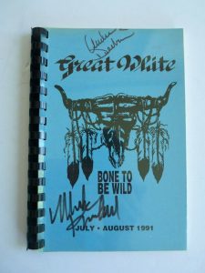 GREAT WHITE 1991 TOUR ITINERARY BOOK SIGNED BY MARK AUDIE BAS PSA GUARANTEE #17 COLLECTIBLE MEMORABILIA