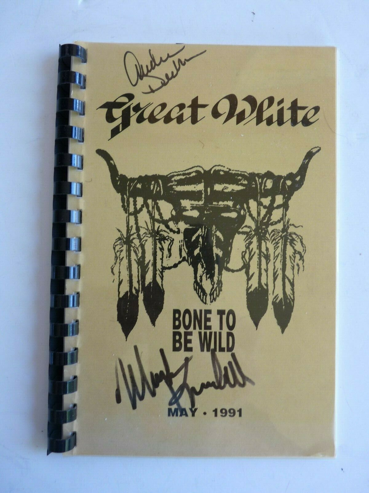 Great White 1991 Tour Itinerary Book Signed By Mark Audie BAS PSA Guarantee #18