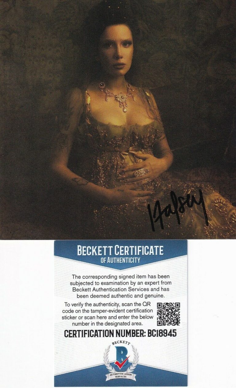 HALSEY SIGNED (IF I CANT HAVE HAVE LOVE) 5X5 ART CARD W/CD BECKETT BAS BC18945 COLLECTIBLE MEMORABILIA