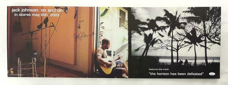 JACK JOHNSON SIGNED AUTOGRAPH 12X36 FOAMBACKED CONCERT TOUR POSTER ON AND ON JSA COLLECTIBLE MEMORABILIA