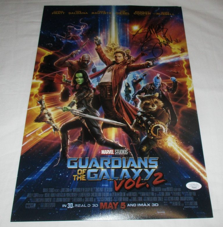 JAMES GUNN SIGNED GUARDIANS OF THE GALAXY VOL. 2 12X18 MOVIE POSTER JSA COLLECTIBLE MEMORABILIA