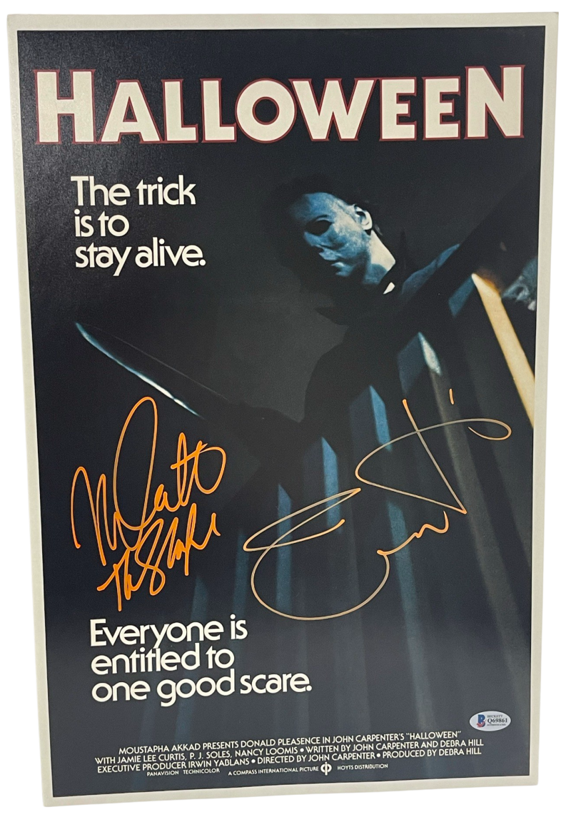 JAMIE LEE CURTIS NICK CASTLE SIGNED 12X18 PHOTO HALLOWEEN AUTOGRAPH