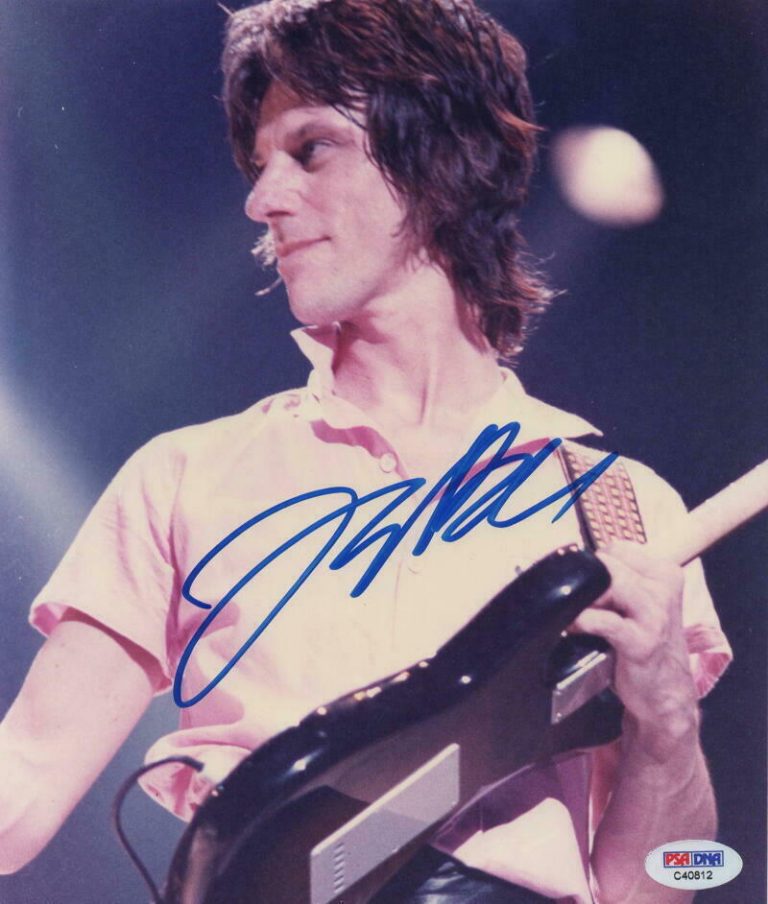 JEFF BECK SIGNED AUTOGRAPH 8X10 PHOTO – THE YARDBIRDS GUITAR LEGEND, RARE W/ PSA