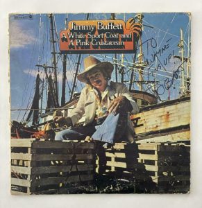 JIMMY BUFFETT SIGNED AUTOGRAPH ALBUM VINYL RECORD A WHITE SPORT COAT FINS UP JSA COLLECTIBLE MEMORABILIA