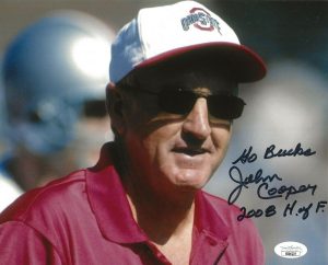JOHN COOPER SIGNED OHIO STATE BUCKEYES 8×10 PHOTO AUTOGRAPHED W/ CHOF INS JSA COLLECTIBLE MEMORABILIA