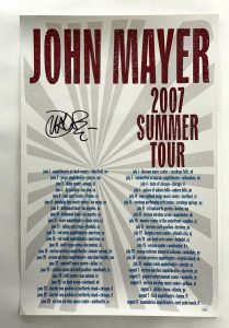 JOHN MAYER SIGNED AUTOGRAPH 14X22 CONCERT TOUR POSTER – SUMMER 2007 RARE! JSA COLLECTIBLE MEMORABILIA