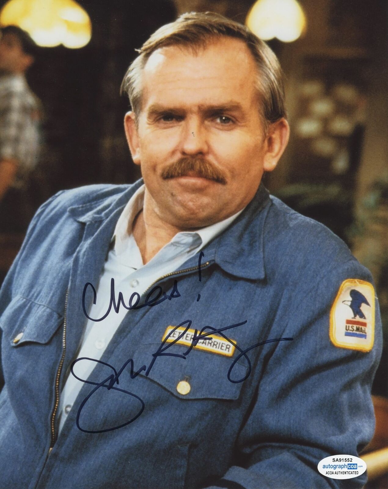 JOHN RATZENBERGER SIGNED CHEERS 8X10 PHOTO 3 ACOA | Autographia