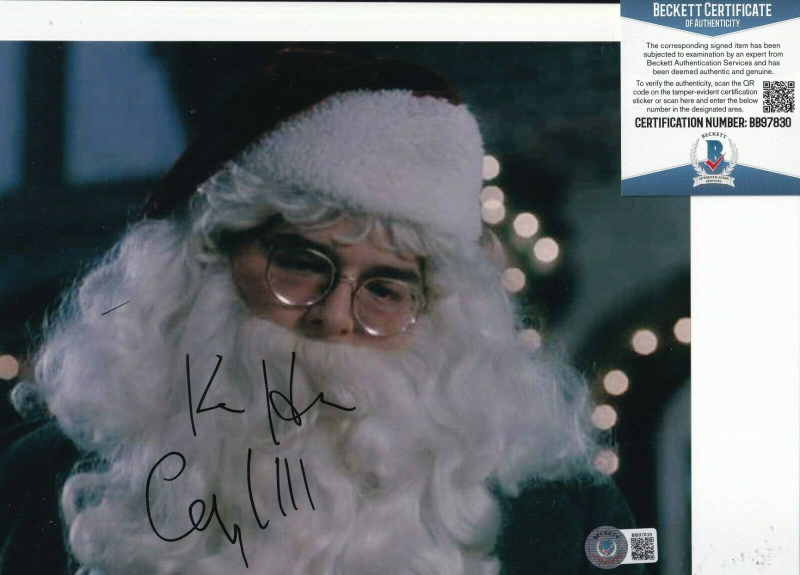 Ken Hudson Campbell Signed Home Alone Santa Movie 8x10 Photo Beckett