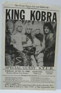 KING KOBRA BAND RARE VINTAGE 1986 11×17 CONCERT TOUR POSTER CARMINE APPICE G1 COLLECTIBLE MEMORABILIA