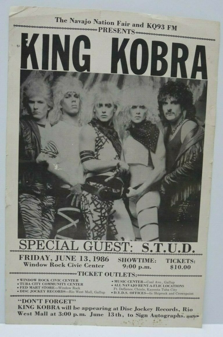 King Kobra Band Rare Vintage 1986 11x17 Concert Tour Poster Carmine ...