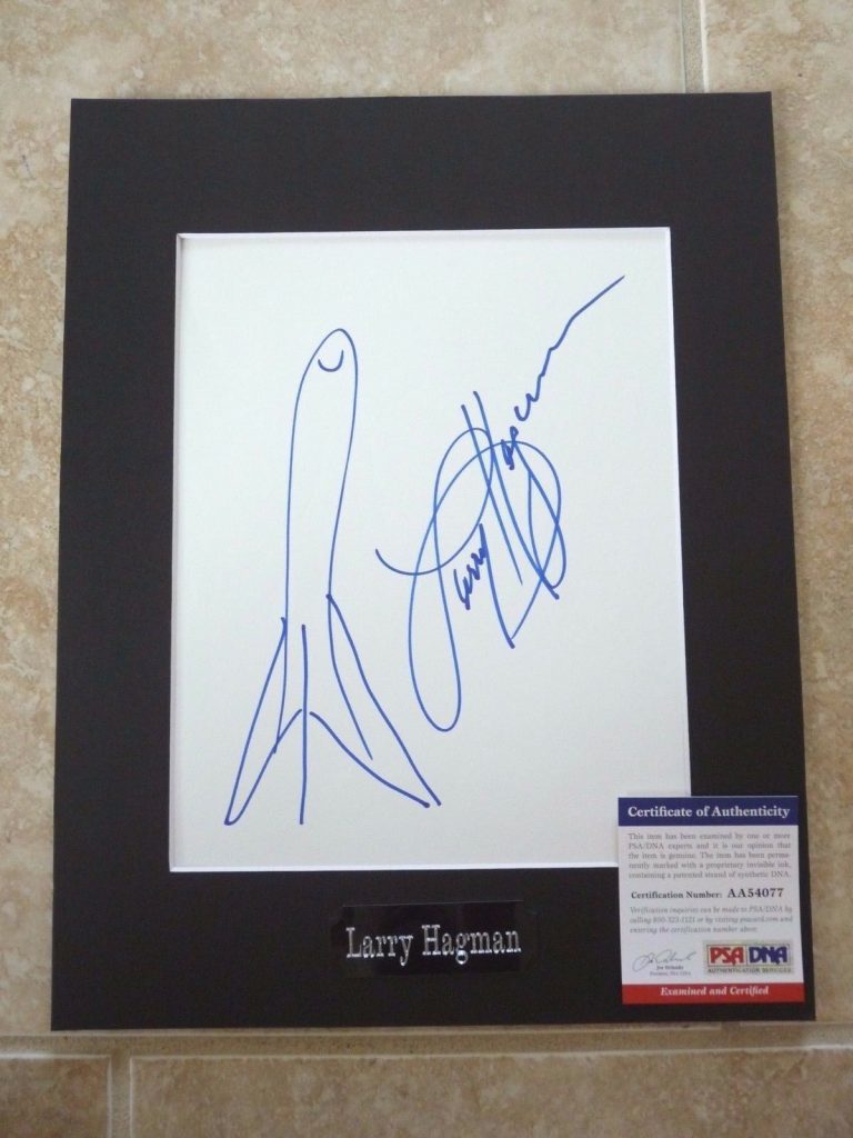 LARRY HAGMAN JEANNIE ROCKET SIGNED AUTOGRAPHED MATTED 11×14 SKETCH PSA CERTIFIED COLLECTIBLE MEMORABILIA