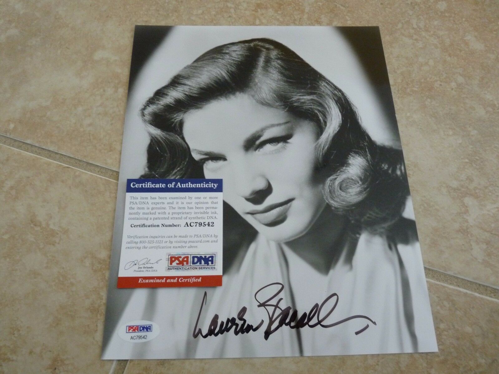 Lauren Bacall Sexy Signed Autographed 8x10 Promo Photo PSA Certified ...