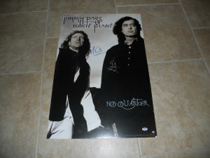 LED ZEPPELIN ROBERT PLANT JIMMY PAGE SIGNED AUTOGRAPH 20×30 POSTER PSA CERTIFIED COLLECTIBLE MEMORABILIA
