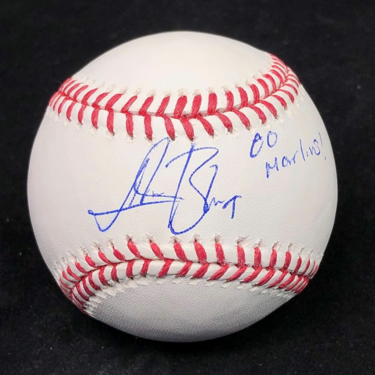 LEWIS BRINSON SIGNED BASEBALL PSA/DNA MIAMI MARLINS AUTOGRAPHED COLLECTIBLE MEMORABILIA