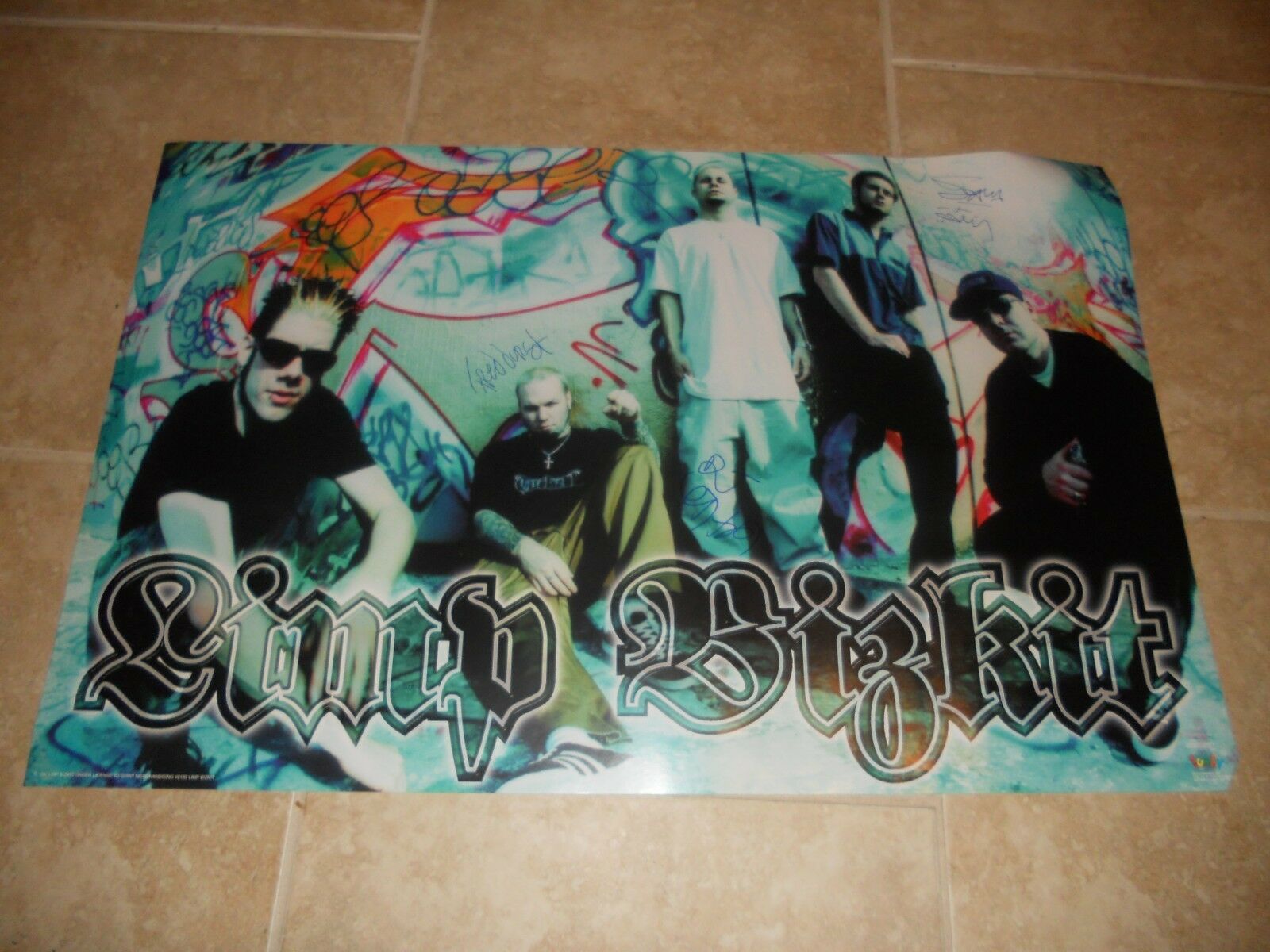 Limp Bizkit Fred Durst Sam Dj Lethal Signed Autograph Poster 22x34 Psa Guarantee Autographia 7227