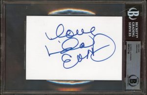 LINDA EVANS THE BIG VALLEY AUTHENTIC SIGNED 4×6 INDEX CARD BAS SLABBED COLLECTIBLE MEMORABILIA
