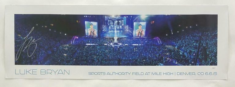 LUKE BRYAN SIGNED AUTOGRAPH 12X36 CONCERT TOUR PANORAMIC POSTER PHOTO RARE! JSA COLLECTIBLE MEMORABILIA