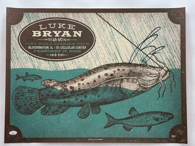LUKE BRYAN SIGNED AUTOGRAPH 18X24 CONCERT TOUR POSTER – BLOOMINGTON 2/17/13 JSA COLLECTIBLE MEMORABILIA