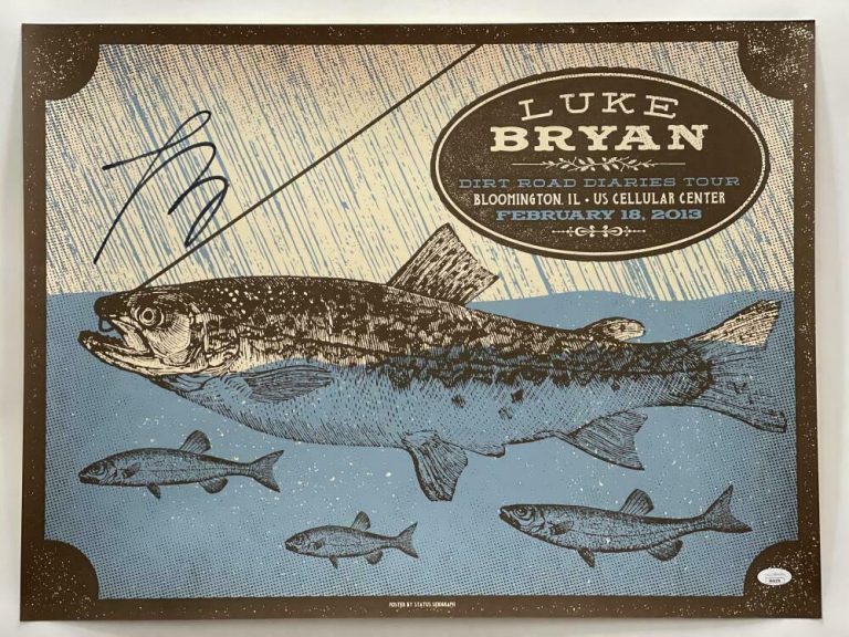LUKE BRYAN SIGNED AUTOGRAPH 18X24 CONCERT TOUR POSTER BLOOMINGTON IL 2/17/13 JSA COLLECTIBLE MEMORABILIA