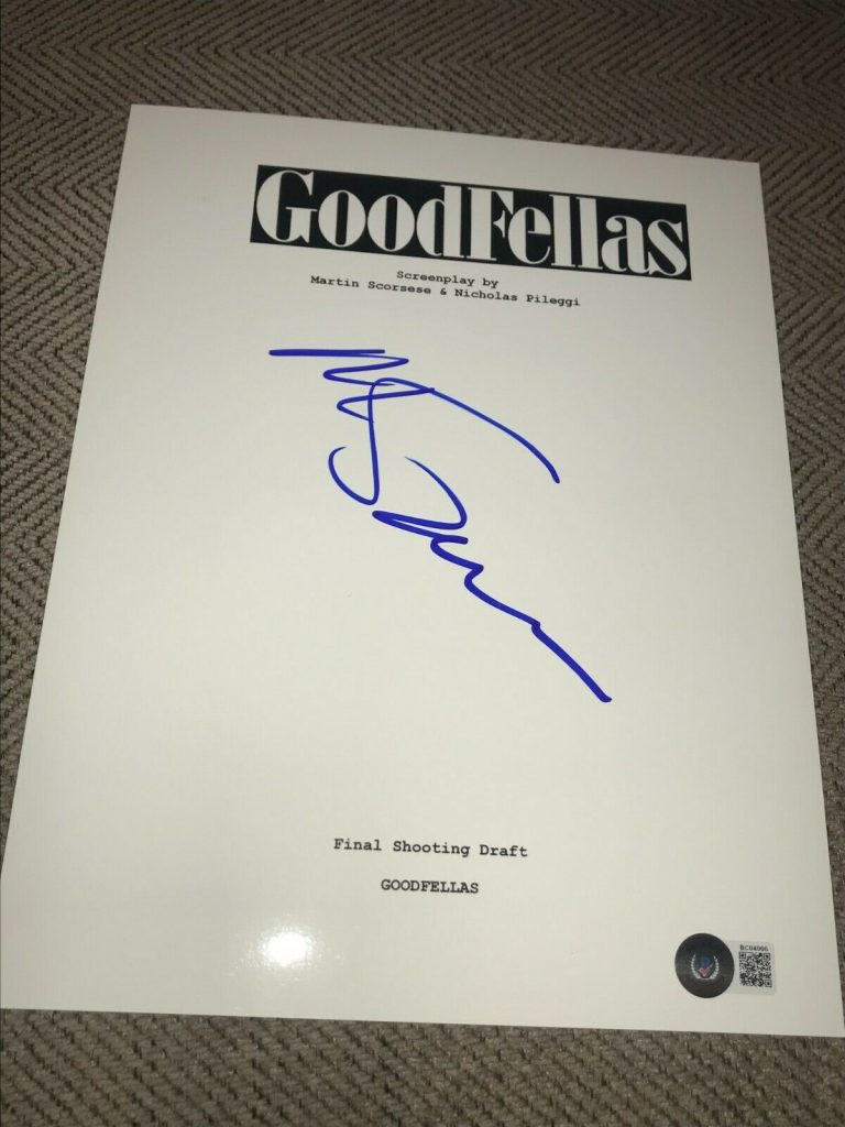MARTIN SCORSESE SIGNED AUTOGRAPH MOVIE SCRIPT GOODFELLAS DENIRO BECKETT BAS D COLLECTIBLE MEMORABILIA