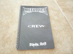 METALLICA MADLY IN ANGER EUROPE AUGUST 2003 BAND CONCERT TOUR ITINERARY BOOK #2 COLLECTIBLE MEMORABILIA