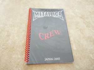 METALLICA MADLY IN ANGER JAPAN CREW 2003 RARE BAND CONCERT TOUR ITINERARY BOOK COLLECTIBLE MEMORABILIA