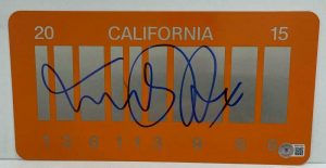 MICHAEL J FOX SIGNED BACK TO THE FUTURE PART 2 LICENSE PLATE AUTOGRAPH BECKETT N COLLECTIBLE MEMORABILIA