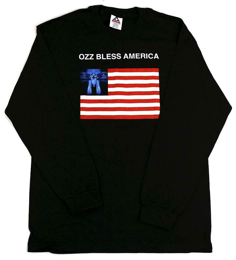 NEW Rare 2002 Ozzy Osbourne Vintage OZZ BLESS AMERICA T-Shirt Men L DEADSTOCK