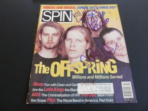 OFFSPRING DEXTER & NOODLES SIGNED SPIN MAG COVER PHOTO PSA BECKETT GUARANTEED F8 COLLECTIBLE MEMORABILIA