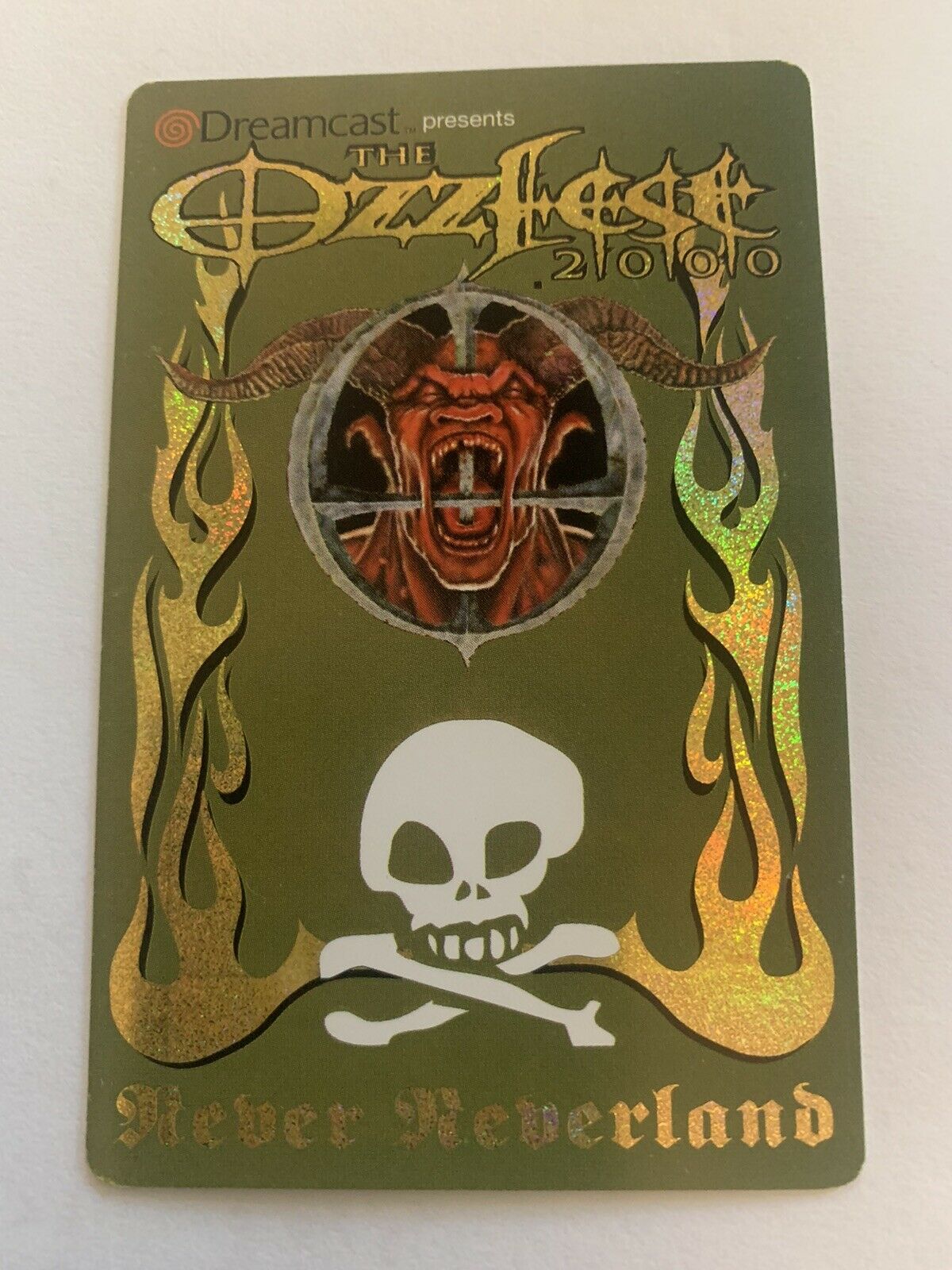 Ozzy Osbourne Ozzfest 2000 Green Un Laminated Concert Tour Backstage Pass Real