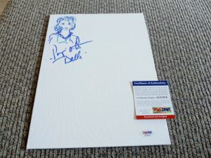 PAIGE O’HARA BELLE BEAUTY BEAST SIGNED AUTOGRAPHED 9×12 SKETCH PSA CERTIFIED COLLECTIBLE MEMORABILIA