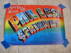 PHIL LESH & FRIENDS 2001 GRATEFUL DEAD SIGNED AUTOGRAPHED POSTER PSA GUARANTEED COLLECTIBLE MEMORABILIA
