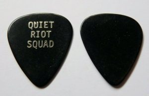 QUIET RIOT SQUAD 1980’S TOUR ISSUED BLACK GUITAR PICK RARE COLLECTIBLE MEMORABILIA