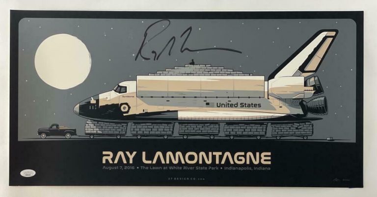 RAY LAMONTAGNE SIGNED AUTOGRAPH 12X24 CONCERT TOUR POSTER INDIANAPOLIS 2016 JSA COLLECTIBLE MEMORABILIA