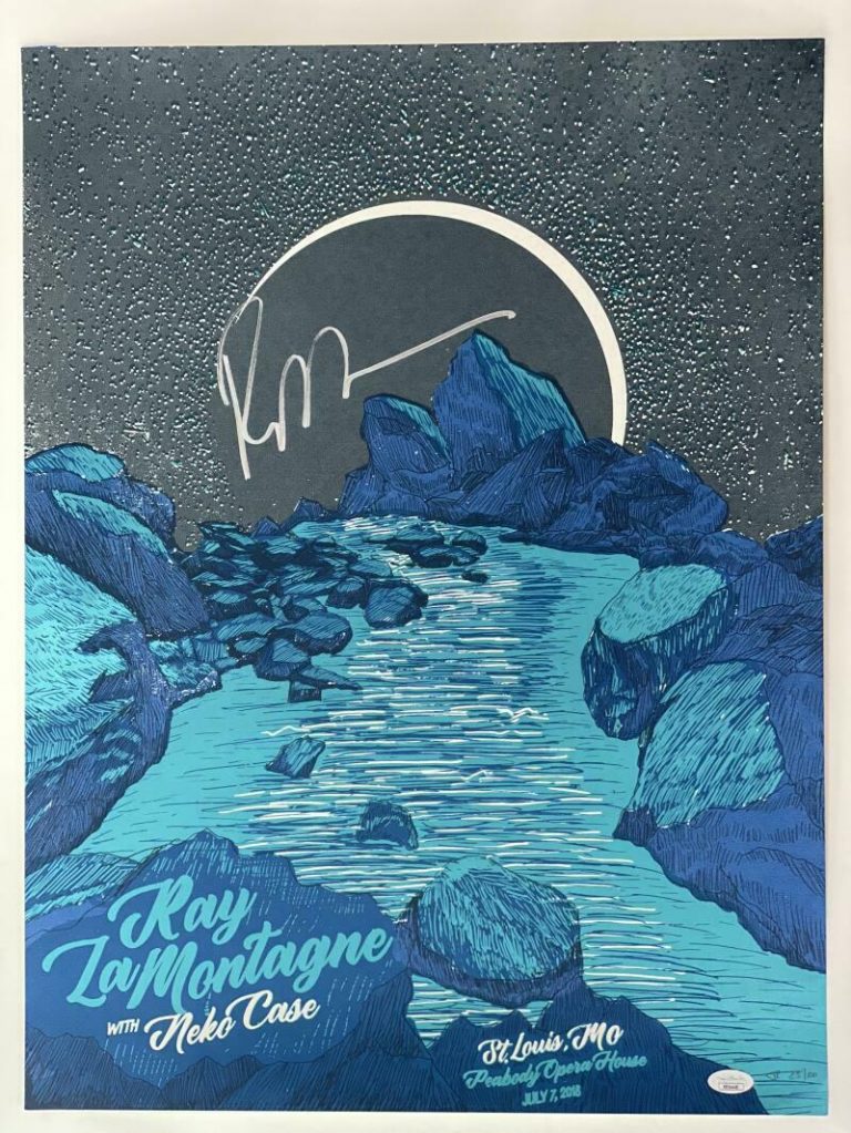 RAY LAMONTAGNE SIGNED AUTOGRAPH 18X24 CONCERT TOUR POSTER – ST LOUIS 2018 JSA COLLECTIBLE MEMORABILIA