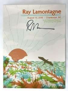RAY LAMONTAGNE SIGNED AUTOGRAPH 18X24 CONCERT TOUR POSTER CHARLESTON 8/10/16 JSA COLLECTIBLE MEMORABILIA