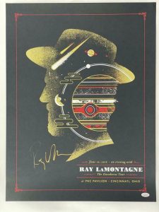 RAY LAMONTAGNE SIGNED AUTOGRAPH 19X25 CONCERT TOUR POSTER CINCINNATI 6/10/16 JSA COLLECTIBLE MEMORABILIA