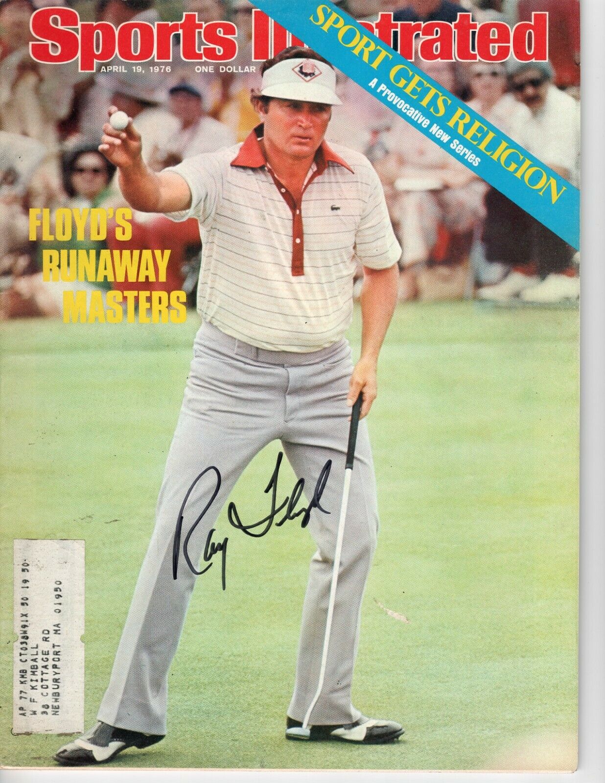 RAYMOND FLOYD SIGNED SPORTS ILLUSTRATED MAGAZINE 4/19/1976 MASTERS ...